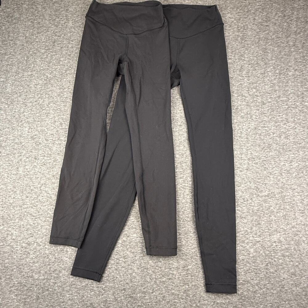 Lot of 2 Lululemon Black Leggings size 4 High Rise 25 & 28 inseam